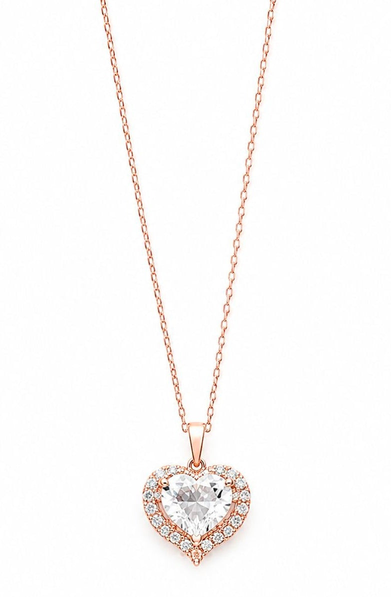 Imported Anti Tarnish chain - white heart