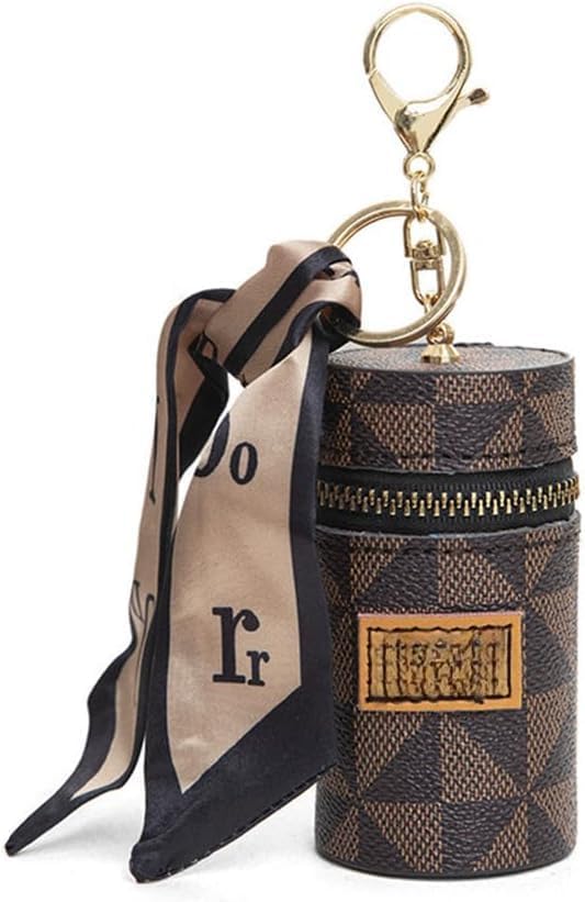 Leather Lipstick Organizer Keychain