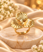 Stainless Steel Minimal 3 petals Finger Ring - FR11