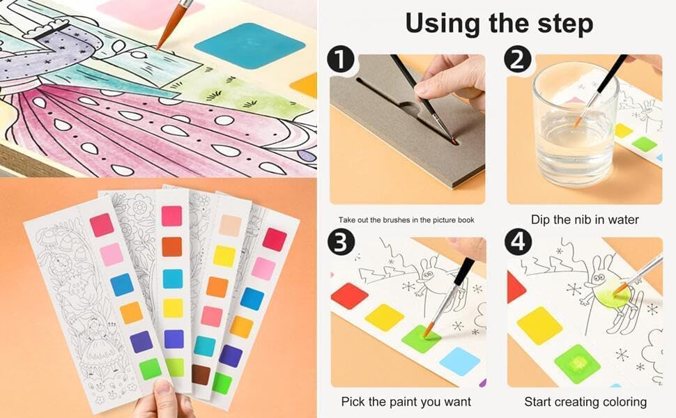 Magical Water Coloring Book for Kids – Set of 3 (12 Sheets Each)