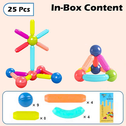 Magnetic Sticks Building Blocks Set for Kids (25 Pieces)