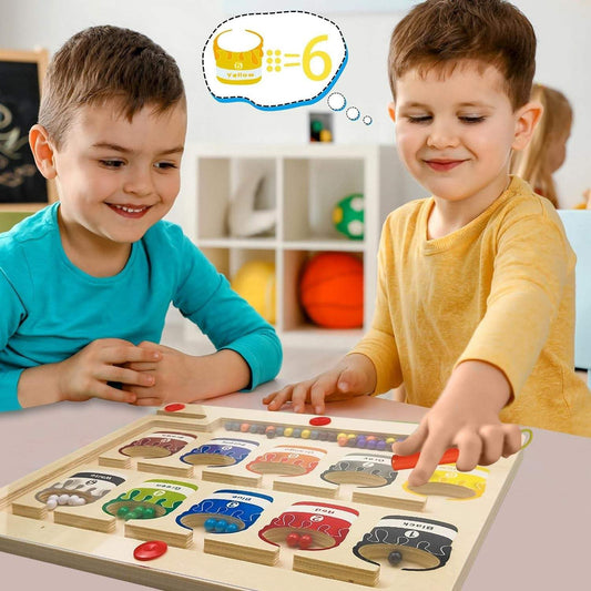 Magnetic Color & Number Maze Board for Kids