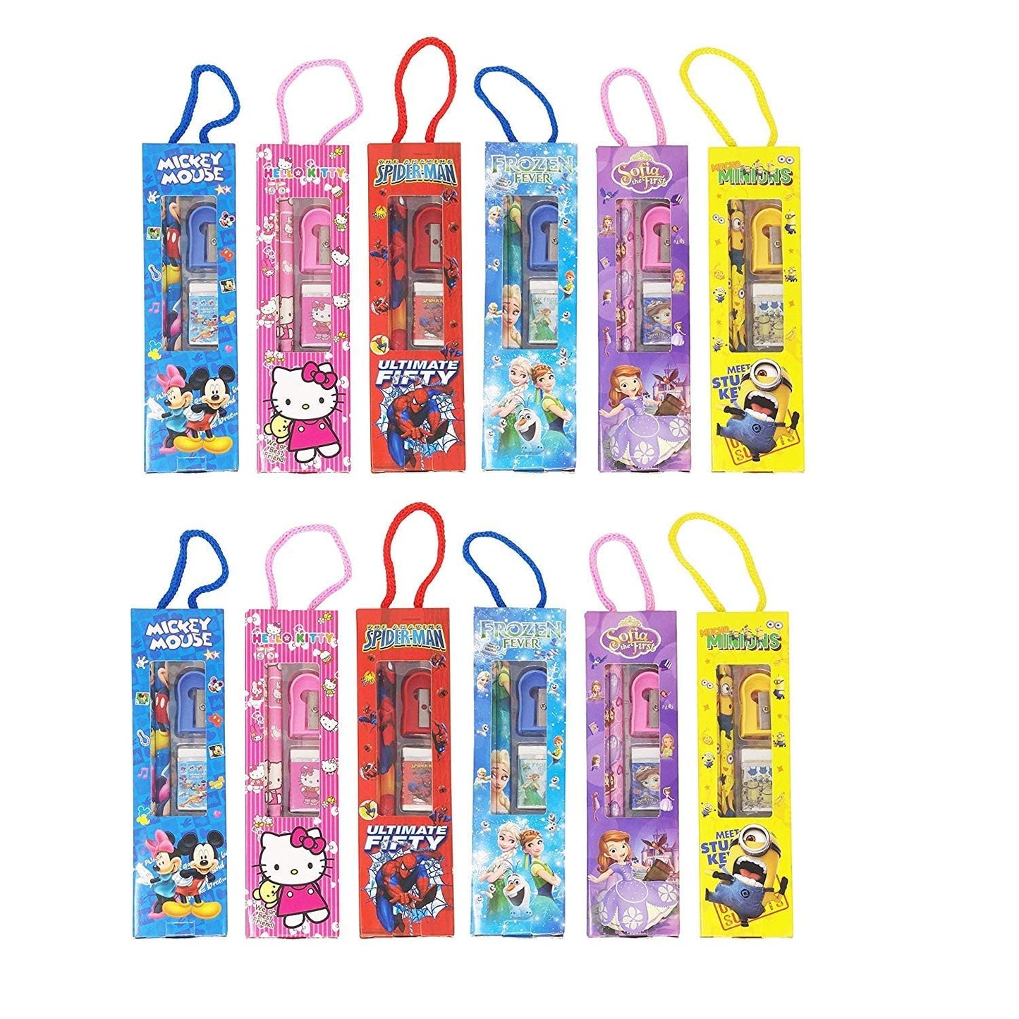 Birthday Party Return Gifts Mix Stationery Kit Set for Kids in Fancy Box (Pack of 12)