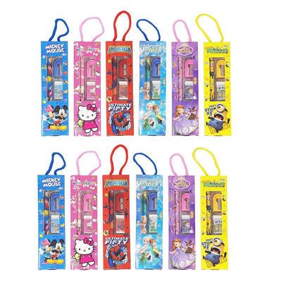 Birthday Party Return Gifts Mix Stationery Kit Set for Kids in Fancy Box (Pack of 12)