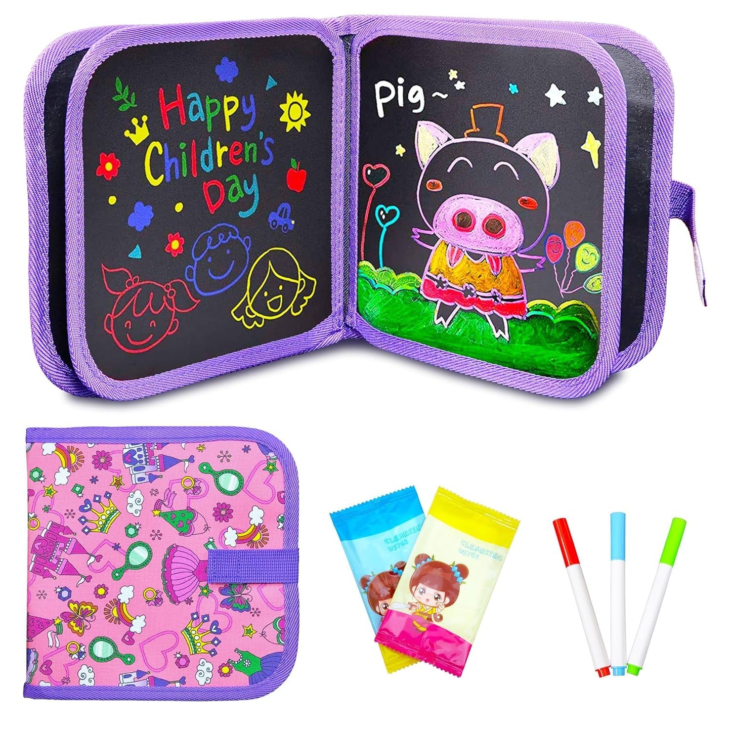 6 Pages Erasable Slate Book for Kids