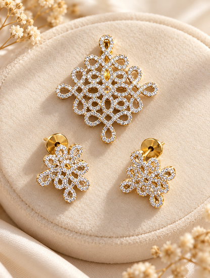 Kolam Pendant and Earring - No Chain