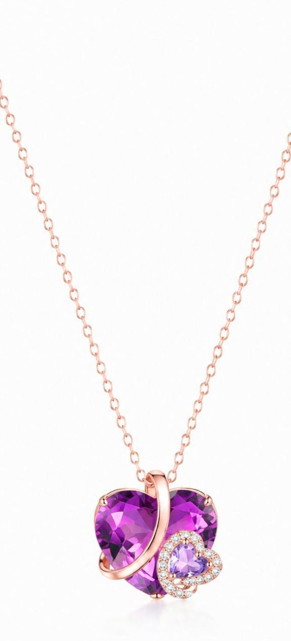 Imported Anti Tarnish chain set - Pink Heart