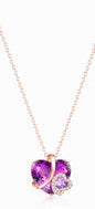 Imported Anti Tarnish chain set - Pink Heart