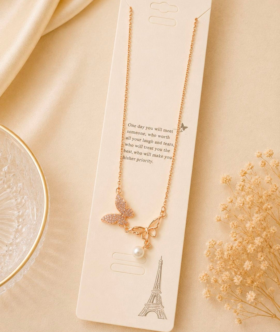 Imported Anti Tarnish chain set - Butterfly