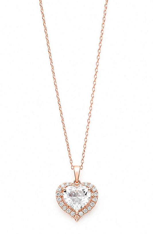 Anti Tarnish chain - white heart